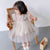 Ruffle Sleeve Cheongsam Top Tulle Bubble Skirt Kid's Dress