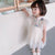 Ruffle Sleeve Cheongsam Top Tulle Bubble Skirt Kid's Dress