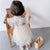 Ruffle Sleeve Cheongsam Top Tulle Bubble Skirt Kid's Dress