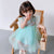 Cheongsam Top Tüll Bubble Rock Kinderkleid mit Rüschenärmeln