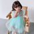 Vestito da bambino con gonna a palloncino in tulle con top in cheongsam con maniche a balze