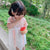 Jupe écrasée à broderie florale Robe chinoise Hanfu pour enfant