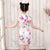 Mandarin Collar Cap Sleeve Girl's Cheongsam Mini Floral Chinese Dress