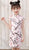 Mini vestido chino cheongsam de manga casquillo con cuello mandarín y estampado de invierno dulce para niña