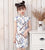 Wintersweet Muster Mandarin Kragen Flügelärmeln Cheongsam chinesisches Minikleid für Mädchen