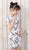 Wintersweet Pattern Mandarin Collar Cap Sleeve Fille Cheongsam Mini Robe Chinoise