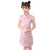 Mandarin Collar Cap Sleeve Girl's Cheongsam Mini Floral Chinese Dress