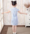 Mandarin Collar Cap Sleeve Girl's Cheongsam Mini Floral Chinese Dress