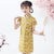 Chinesisches Cheongsam-Minikleid mit Stehkragen und Flügelärmeln für Mädchen