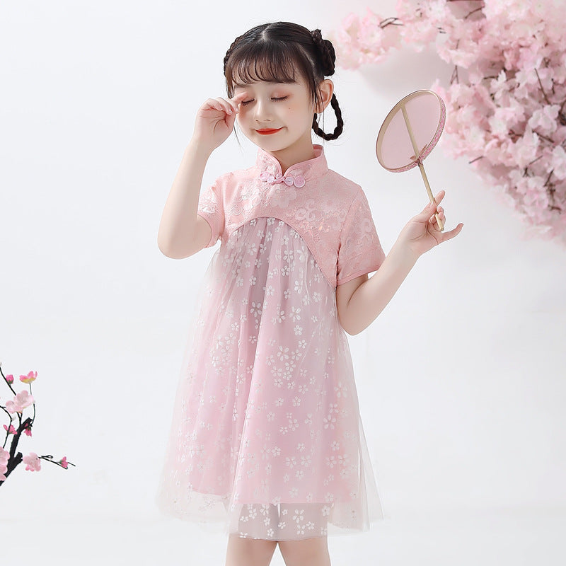 Empire Waist Cheongsam Top Floral Lace Princess Style Girl's Chinese D IDREAMMART Empire Waist Cheongsam Top Floral Lace Princess Style Girl's Chinese D IDREAMMART