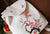 Handbemalte Pflaumenbaum im chinesischen Stil Canvas Rucksack Schultasche mit Quaste