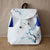 Hand Painted Prune Tree Chinese Style Canvas Backpack Schoolbag with Tassel
