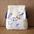 Handbemalte Lotus Chinese Style Canvas Rucksack Schultasche mit Quaste