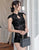 Chinese Style Cheongsam Top Floral Chinlon One-piece Swimsuit