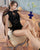 Chinese Style Cheongsam Top Floral Chinlon One-piece Swimsuit