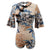 Chinese Style Cheongsam Top One-piece Floral Swimsuit with Trumpet Sleeve