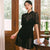Short Sleeve Cheongsam Top Floral Lace One-piece Swimsuit
