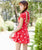 Cheongsam Top Pleated Skirt 2-pieces Floral Swimsuit