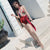 Cross Halter Neck Bird Embroidery Chinese Style Swimsuit