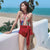 Maillot de bain de style chinois avec broderie d'oiseaux et licou croisé
