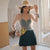 Halter Top Costume intero con cappotto in tulle