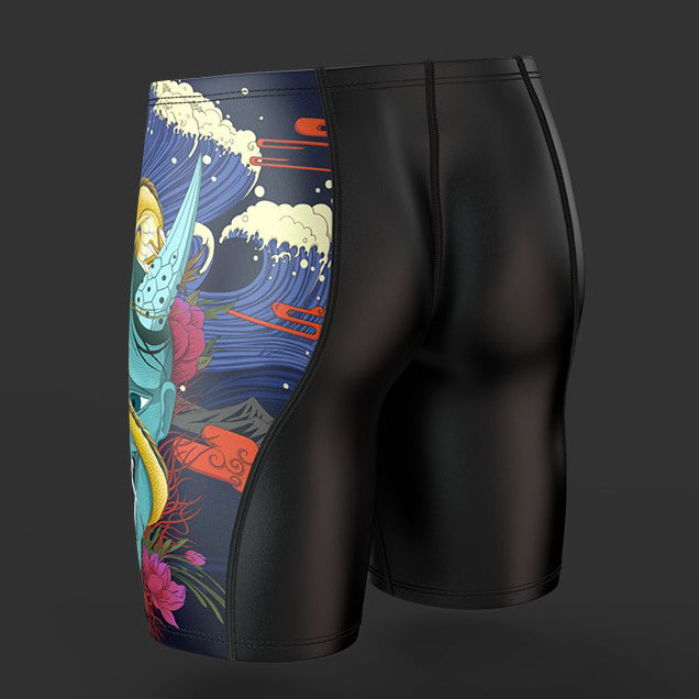 Plus Size & Quick-dry Men's Swimming Trunks with Chinese Dragon Pattern