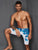 Plus Size & Quick-dry Men's Swimming Trunks with Leaves Pattern