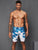 Plus Size & Quick-dry Men's Swimming Trunks with Leaves Pattern