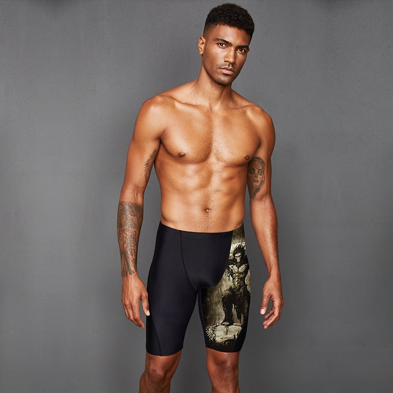 Plus Size Quick dry Men s Swimming Trunks with Sun Wukong