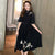 Cheongsam Top Plus Size Chiffon Midi Dress with Ruffle Sleeves