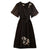 Deep V Neck Cheongsam Top Plus Size Chiffon Midi Dress with Ruffle Sleeves