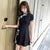 Lace Edge Plus Size Mini modernes Cheongsam-Kleid mit kurzer Hose