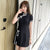 Lace Edge Plus Size Mini Modern Cheongsam Dress with Short Pants