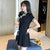 Mini vestido cheongsam moderno de talla grande con borde de encaje y pantalones cortos