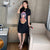 Peking Opera Pattern Plus Size Mini Modern Cheongsam Dress