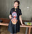 Peking Opera Pattern Plus Size Mini Modern Cheongsam Dress