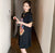 Peking-Oper-Muster Plus Size Mini modernes Cheongsam-Kleid