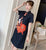 Lion Dance Pattern Plus Size Mini Modern Cheongsam Dress