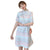 Plus Size Knee-length Modern Cheongsam Striped Dress