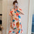 Fans & Umbrellas Pattern Plus Size Knee-length Modern Cheongsam Dress