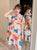 Fans & Umbrellas Pattern Plus Size Knee-length Modern Cheongsam Dress