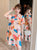 Fächer & Regenschirme Muster Übergröße Knielanges modernes Cheongsam-Kleid