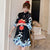 Trompetenärmel Schlüsselloch-Ausschnitt Plus Size Modernes Cheongsam-Kleid