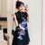 Short Sleeve Mandarin Collar Plus Size Modern Cheongsam Dress