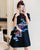 Vestido cheongsam moderno de talla grande con cuello mandarín de manga corta