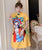 Peking Opera Print Mandarin Collar Plus Size Modern Cheongsam Dress