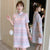 Plus Size Knee-length Modern Cheongsam Striped Dress