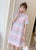 Plus Size Knee-length Modern Cheongsam Striped Dress