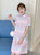 Plus Size Knee-length Modern Cheongsam Striped Dress