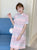 Plus Size Knee-length Modern Cheongsam Striped Dress